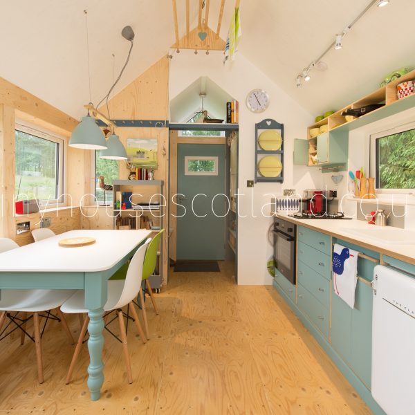 Jonathan's hand crafted interior of the NestHouse prototype from Tiny House Scotland.