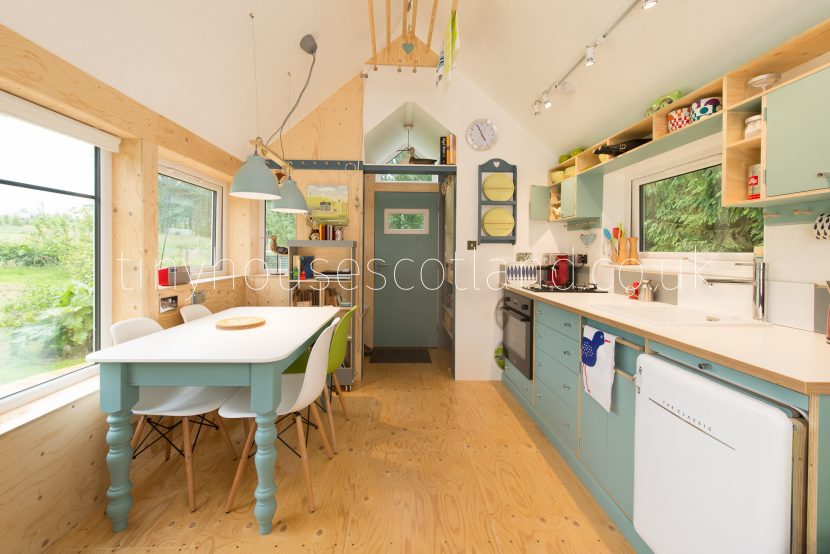 Jonathan's hand crafted interior of the NestHouse prototype from Tiny House Scotland.