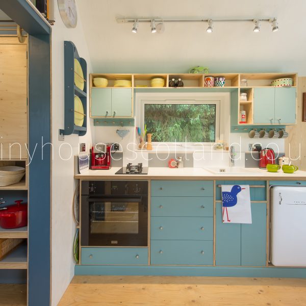 NestHouse custom kitchen - Tiny House Scotland.