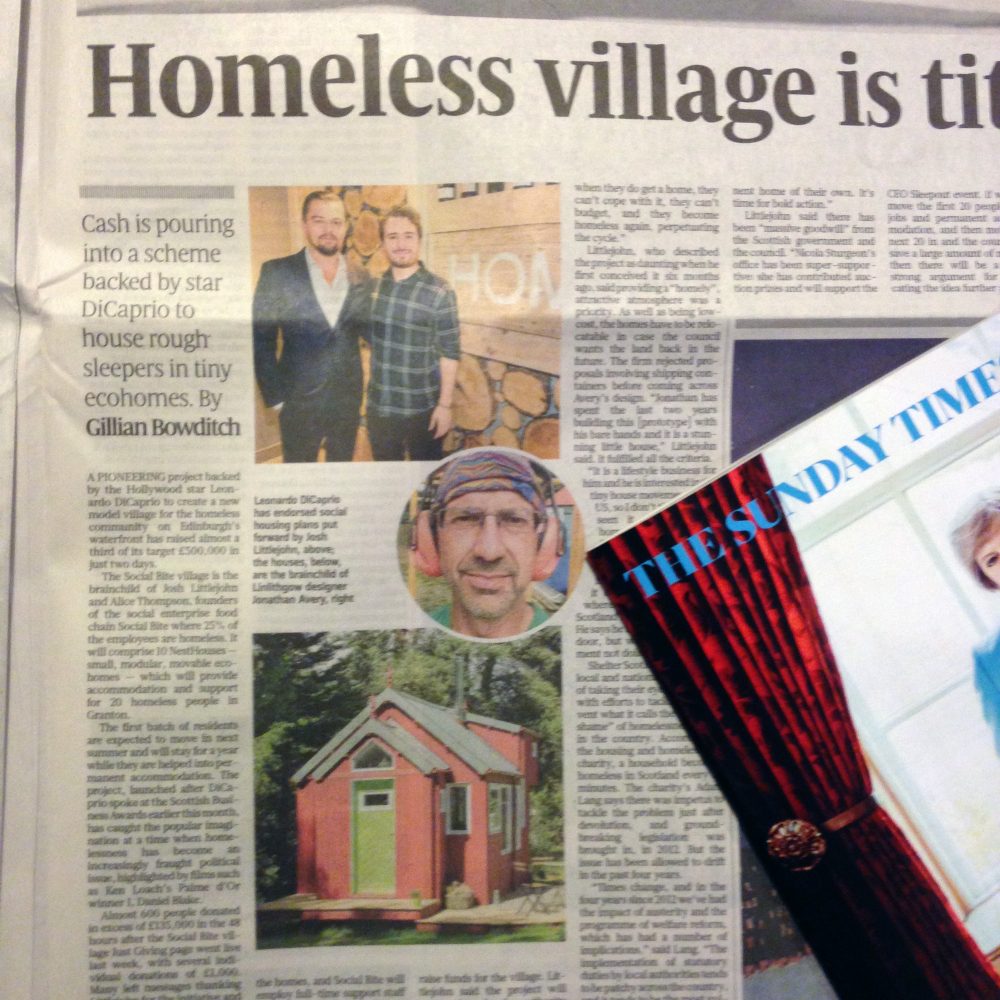 Sunday Times - Homeless Village Titantic Hit