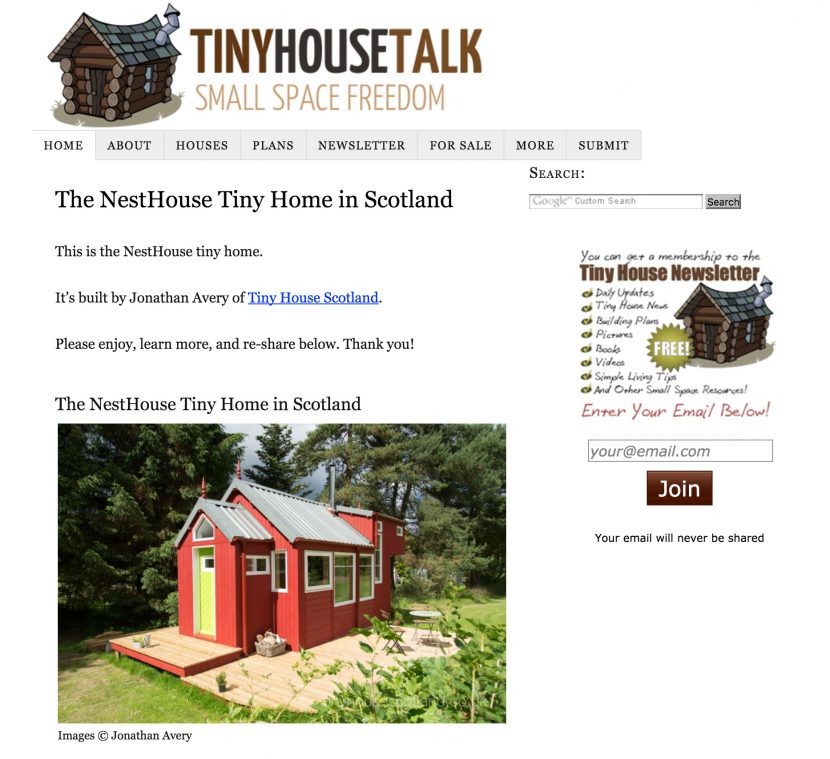 The NestHouse featured on Tiny House Talk blog.