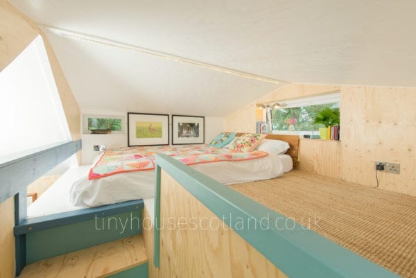 The NestHouse sleeping loft has a king size mattress.