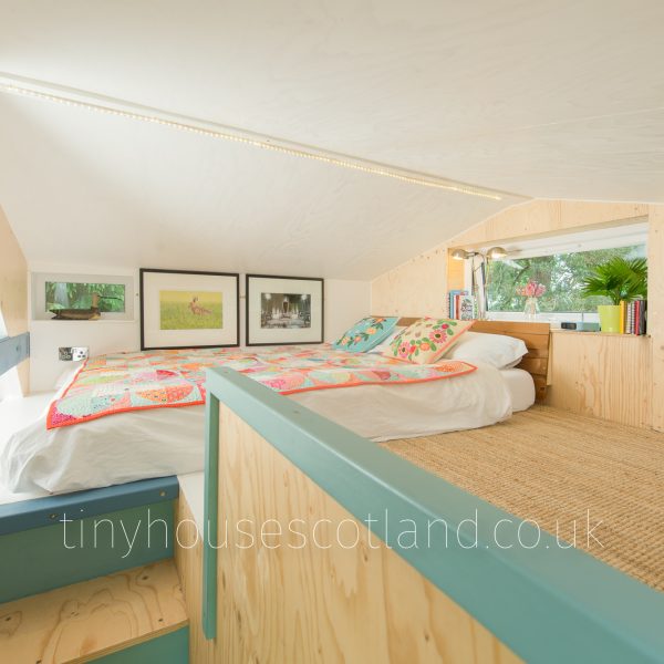 The NestHouse sleeping loft has a king size mattress.