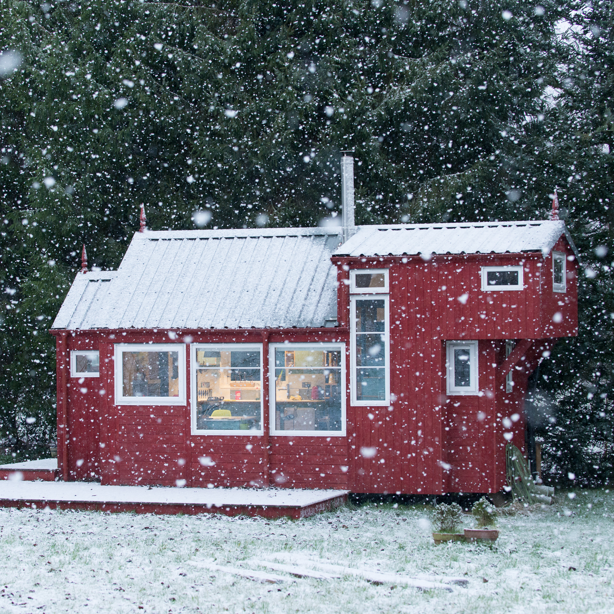 the NestHouse during a blizzard
